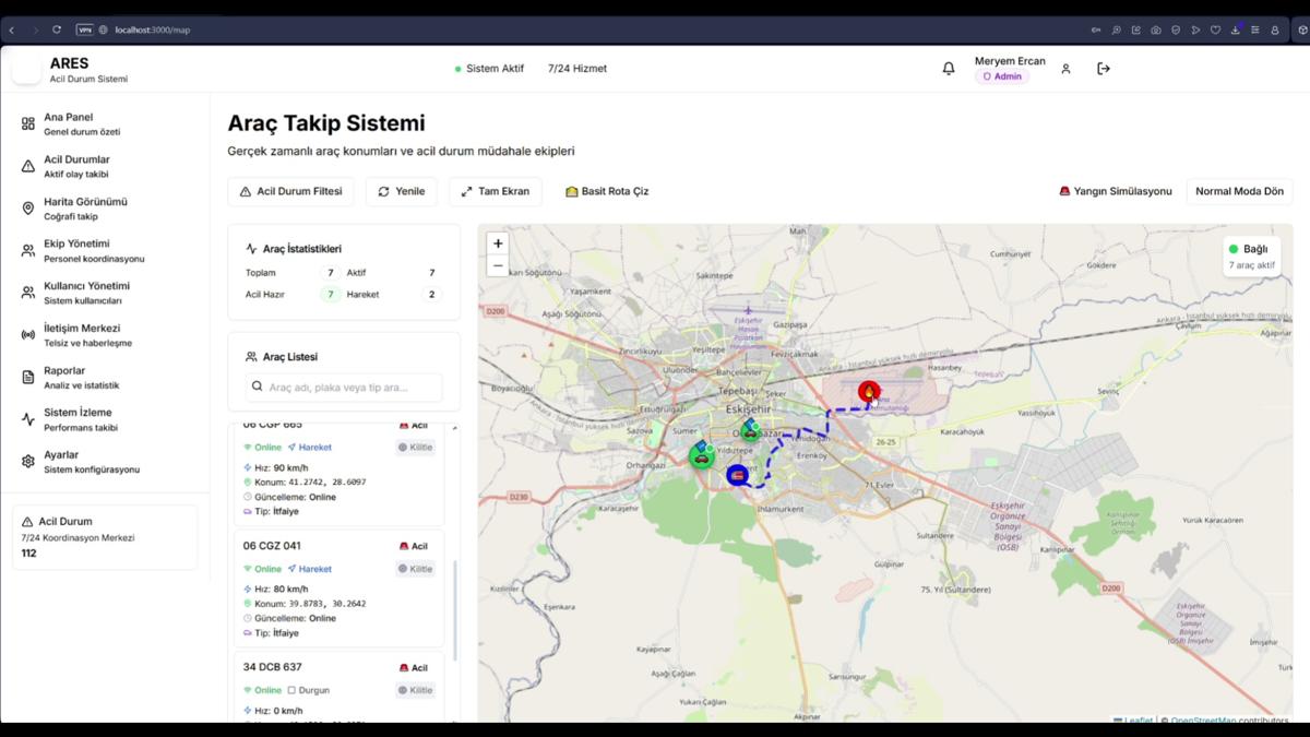 ARES — AI Destekli Acil Durum Araç Rota Optimizasyon Sistemi görsel 3
