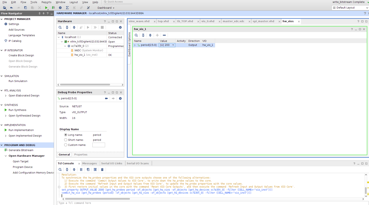 FPGA Sine Wave DAC: 500 Girişli LUT + SPI Master + Digilent WaveForms görsel 3